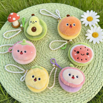 Filc novčanik s voćnim dizajnom za djecu, privjesak za ključeve i torbica za pohranu (Materijal: Filc; Uzorak: Animirani crtani; Stil: Dječji crtani; Funkcija: Prozračan, Ultra lagan; Preklop: 1)