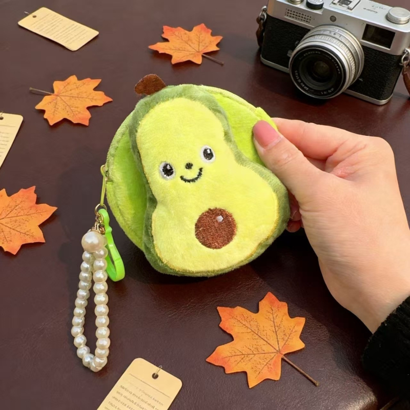 Filc novčanik s voćnim dizajnom za djecu, privjesak za ključeve i torbica za pohranu (Materijal: Filc; Uzorak: Animirani crtani; Stil: Dječji crtani; Funkcija: Prozračan, Ultra lagan; Preklop: 1)