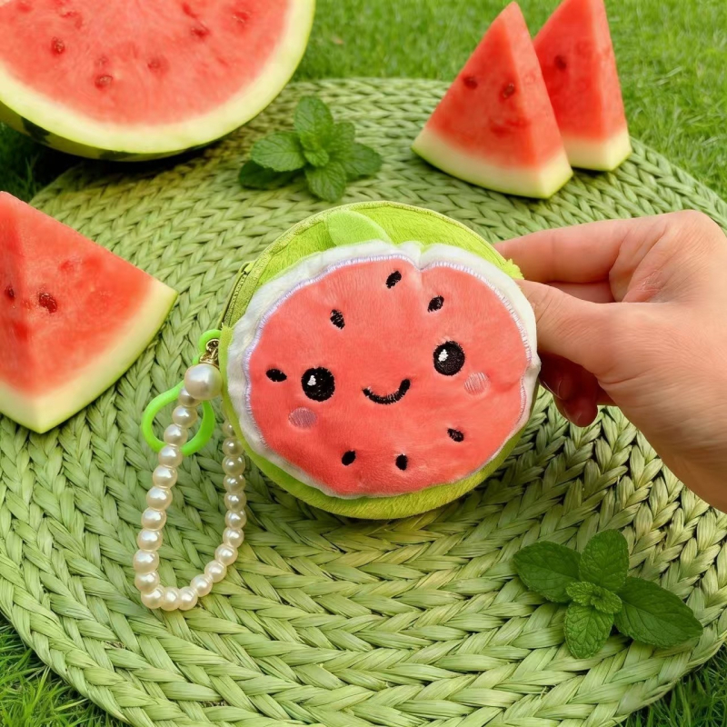 Filc novčanik s voćnim dizajnom za djecu, privjesak za ključeve i torbica za pohranu (Materijal: Filc; Uzorak: Animirani crtani; Stil: Dječji crtani; Funkcija: Prozračan, Ultra lagan; Preklop: 1)