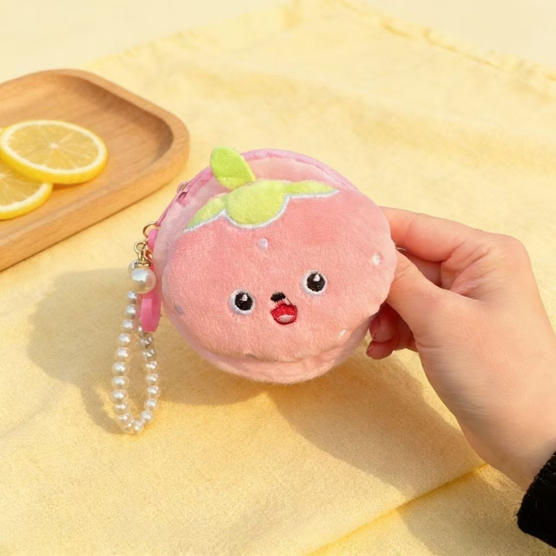 Filc novčanik s voćnim dizajnom za djecu, privjesak za ključeve i torbica za pohranu (Materijal: Filc; Uzorak: Animirani crtani; Stil: Dječji crtani; Funkcija: Prozračan, Ultra lagan; Preklop: 1)