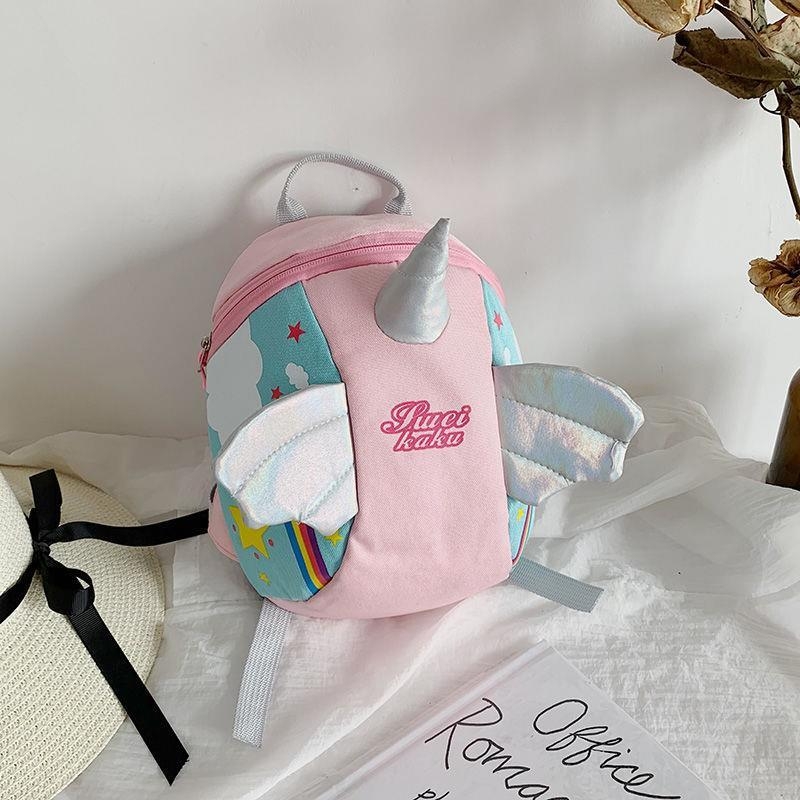 Ükssarviku motiiviga kanvasseljakott lasteaeda, unisex, hingav, ülilihtne