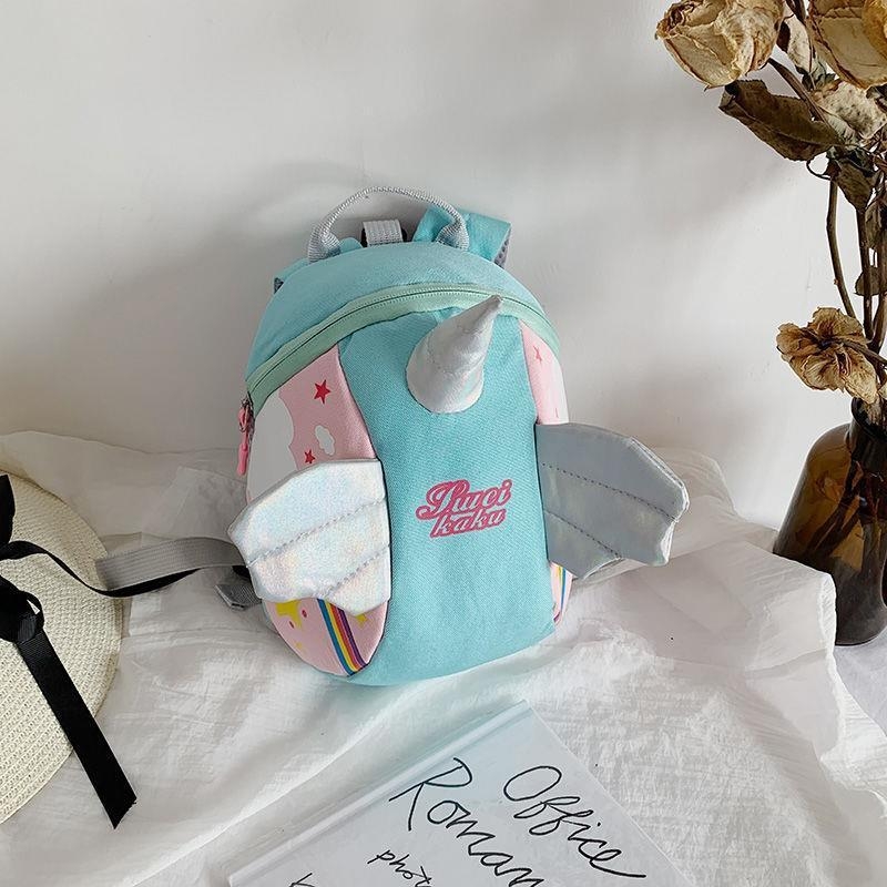 Ükssarviku motiiviga kanvasseljakott lasteaeda, unisex, hingav, ülilihtne