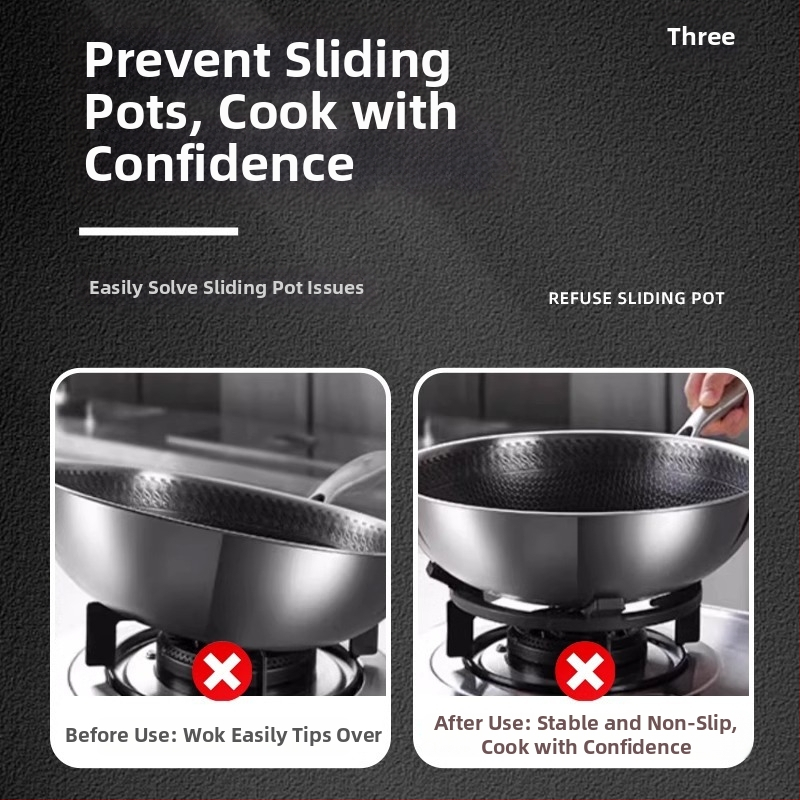 Gaasipliidi pannide hoidik, universaalne, sobib piimapottidele ja väikestele pottidele, nelja- või viit jala disain, paigaldamine all, neto kaal 780 g