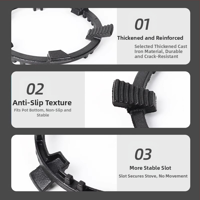 Gaasipliidi pannide hoidik, universaalne, sobib piimapottidele ja väikestele pottidele, nelja- või viit jala disain, paigaldamine all, neto kaal 780 g