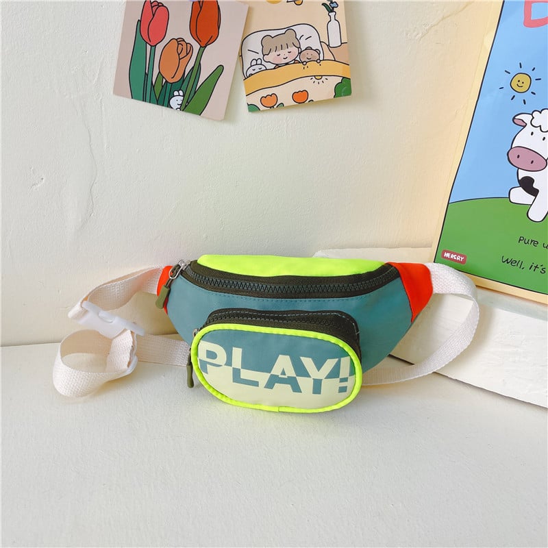Dječja torbica za prsa, unisex, platno, podstava od poliestera, uzorak slova/brojeva/teksta, smanjuje opterećenje, moderan i cool stil