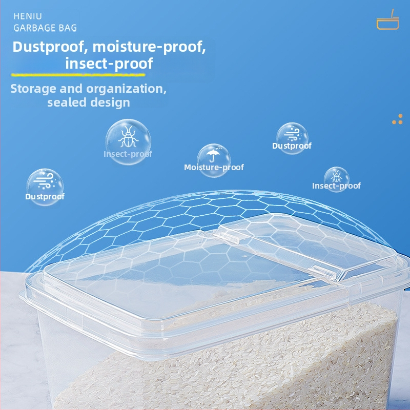 Διαφανής πλαστικός κάδος αποθήκευσης κουζίνας, ορθογώνιος με καπάκι που γυρίζει, χωρητικότητα 0,56 L