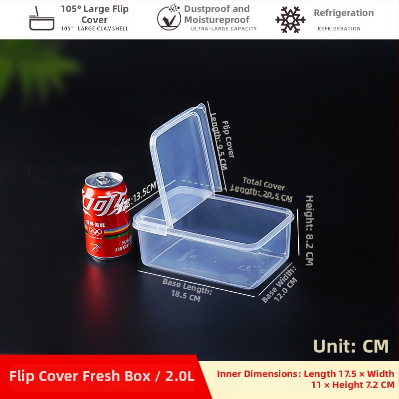 Διαφανής πλαστικός κάδος αποθήκευσης κουζίνας, ορθογώνιος με καπάκι που γυρίζει, χωρητικότητα 0,56 L