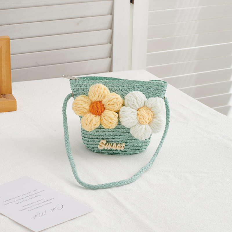 Dječja crossbody torbica od papirusnog materijala s cvjetnim uzorkom, unisex, za predškolsku dob, proljeće 2025, svakodnevna upotreba