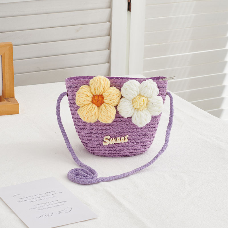 Dječja crossbody torbica od papirusnog materijala s cvjetnim uzorkom, unisex, za predškolsku dob, proljeće 2025, svakodnevna upotreba