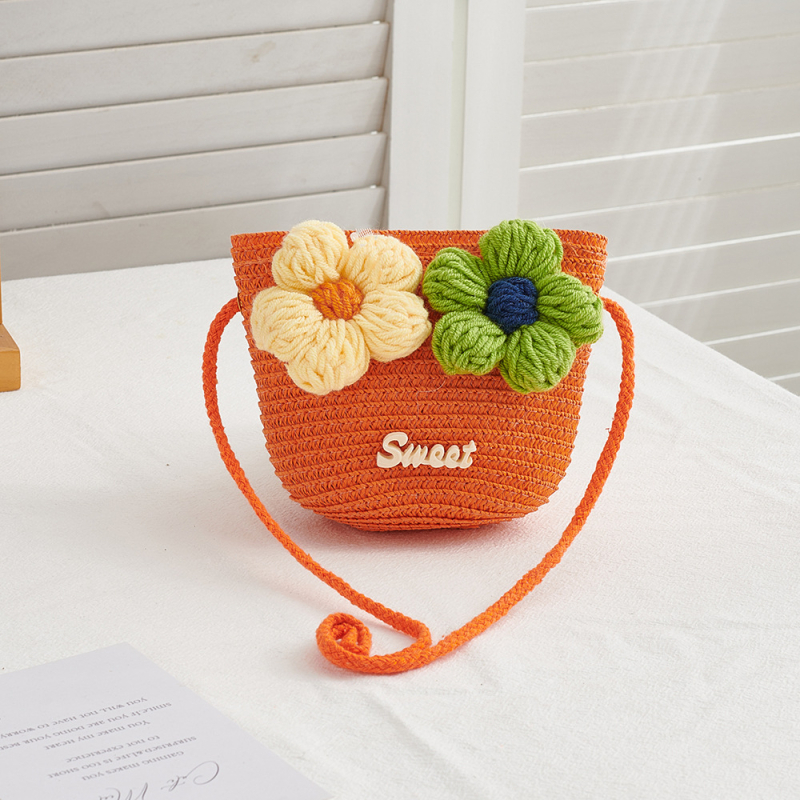 Dječja crossbody torbica od papirusnog materijala s cvjetnim uzorkom, unisex, za predškolsku dob, proljeće 2025, svakodnevna upotreba