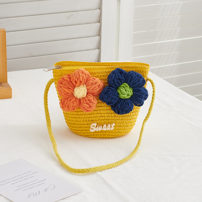 Dječja crossbody torbica od papirusnog materijala s cvjetnim uzorkom, unisex, za predškolsku dob, proljeće 2025, svakodnevna upotreba