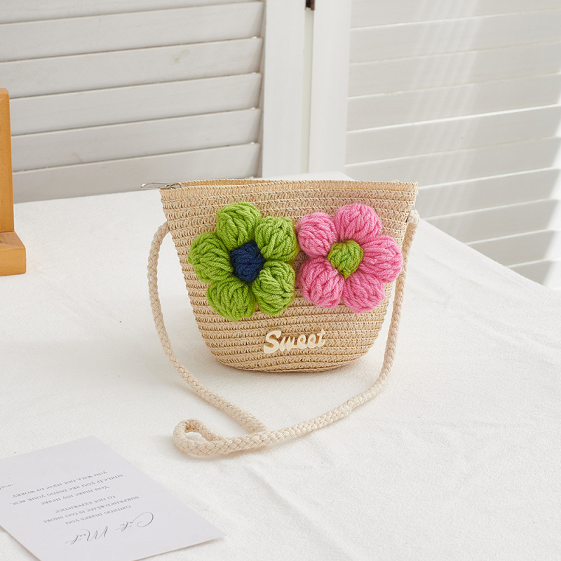 Dječja crossbody torbica od papirusnog materijala s cvjetnim uzorkom, unisex, za predškolsku dob, proljeće 2025, svakodnevna upotreba