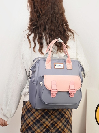 Szülő-gyermek hátizsák – Oxford anyag, poliészter bélés, összefűzött mintázat, ívelt vállpántok