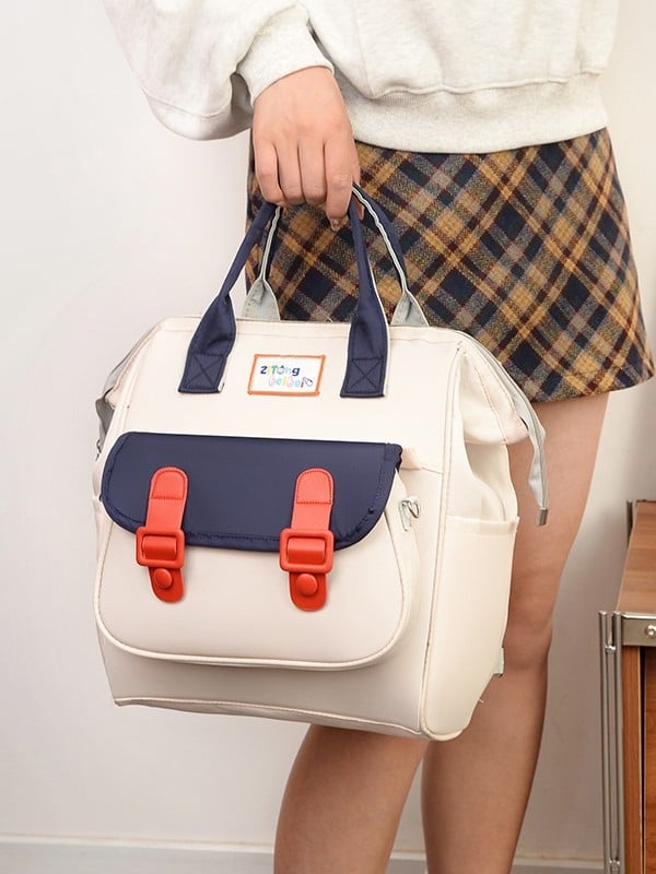 Szülő-gyermek hátizsák – Oxford anyag, poliészter bélés, összefűzött mintázat, ívelt vállpántok