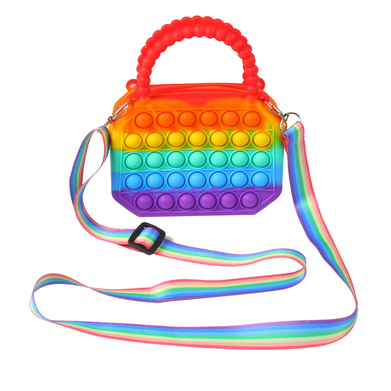 Unisex silikonska torbica za ruke s dizajnom srca od mjehurića, silikonska podstava, OEM prilagođeni logo