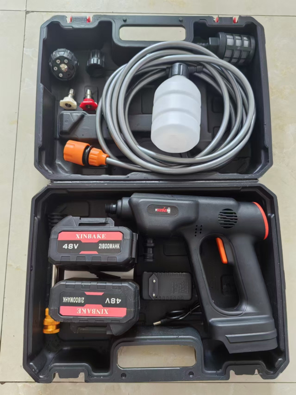 Безжичен презареждащ воден пистолет за миене на автомобили и градина — Donkin, глава и дръжка от полимерен найлон, разстояние на пръскане 12, налягане 2 Pa