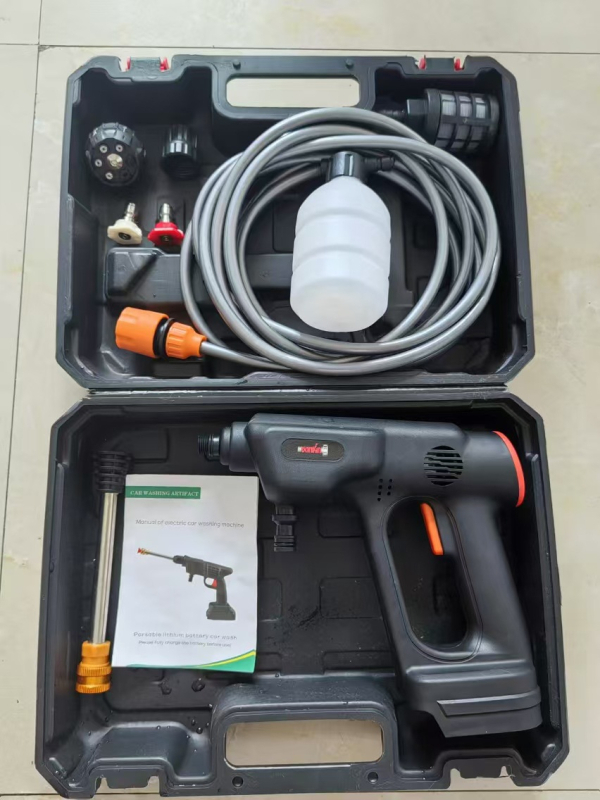 Безжичен презареждащ воден пистолет за миене на автомобили и градина — Donkin, глава и дръжка от полимерен найлон, разстояние на пръскане 12, налягане 2 Pa