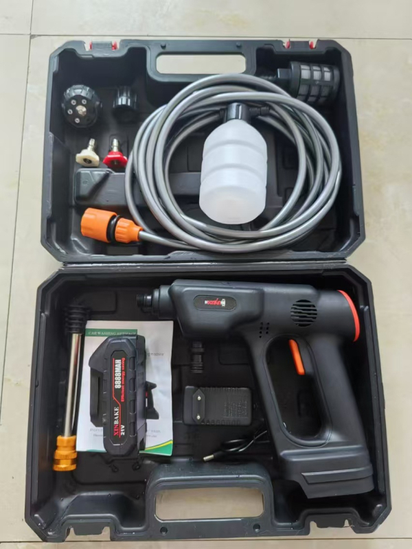 Безжичен презареждащ воден пистолет за миене на автомобили и градина — Donkin, глава и дръжка от полимерен найлон, разстояние на пръскане 12, налягане 2 Pa