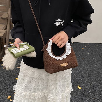 Dječja crossbody torbica s čipkom, PU materijal, podstava od poliester, unisex