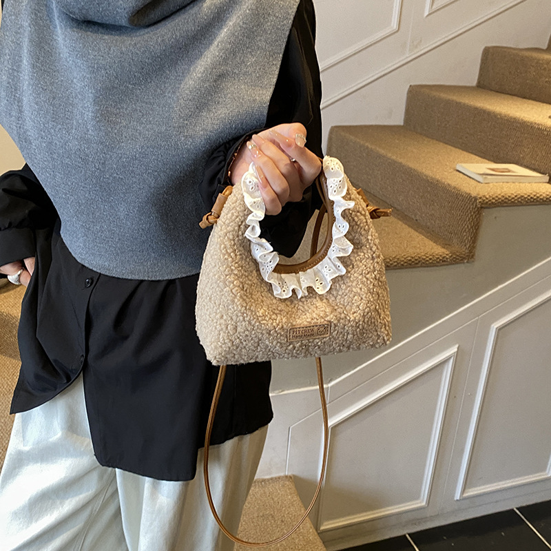Dječja crossbody torbica s čipkom, PU materijal, podstava od poliester, unisex