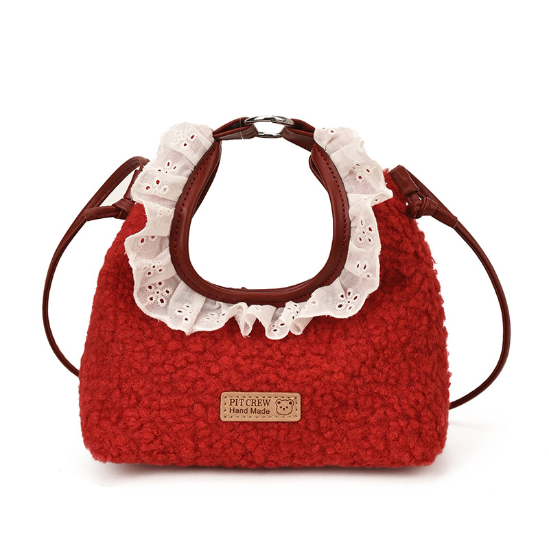 Dječja crossbody torbica s čipkom, PU materijal, podstava od poliester, unisex