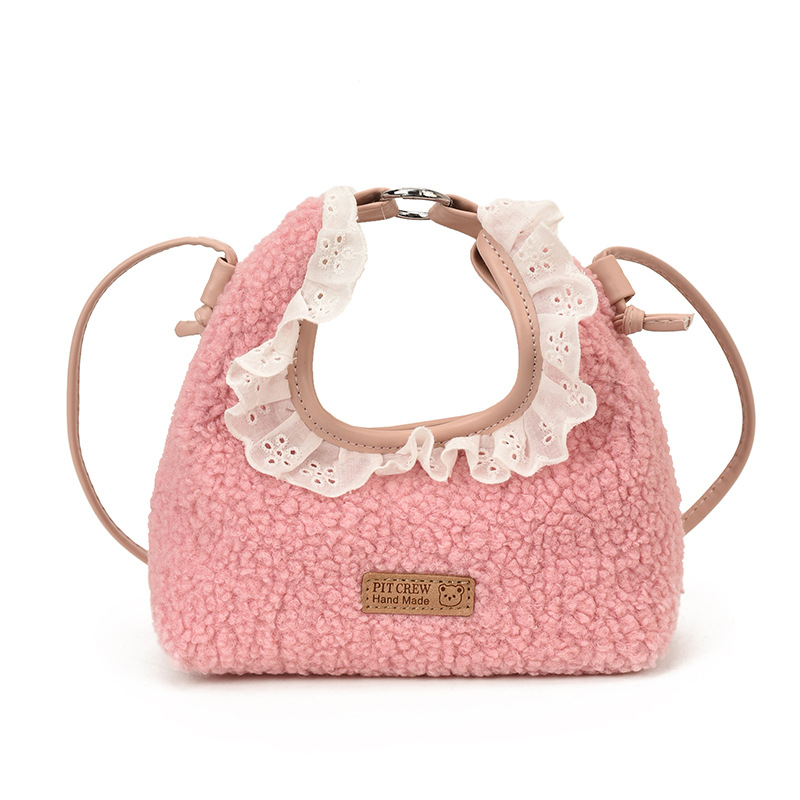 Dječja crossbody torbica s čipkom, PU materijal, podstava od poliester, unisex