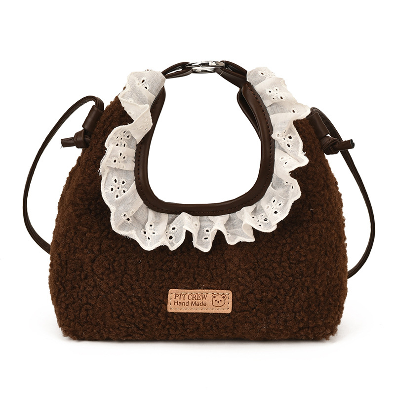 Dječja crossbody torbica s čipkom, PU materijal, podstava od poliester, unisex
