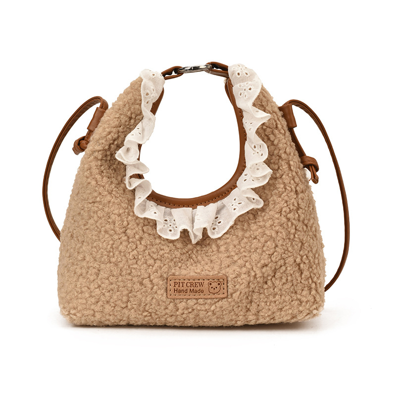 Dječja crossbody torbica s čipkom, PU materijal, podstava od poliester, unisex