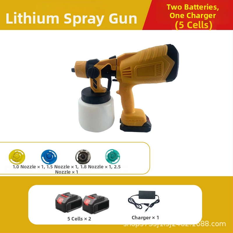 Ηλεκτρικό πιστόλι ψεκασμού με επαναφορτιζόμενη μπαταρία λιθίου, 21V, υψηλή ατμοποίηση για βαφές σε βάση νερού λατέξ