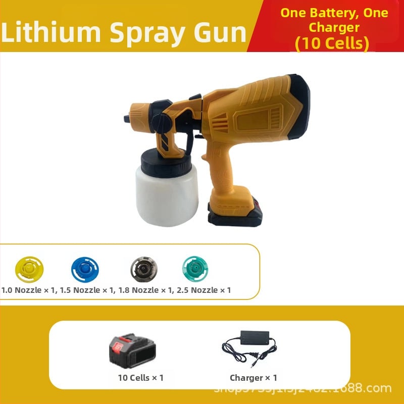 Ηλεκτρικό πιστόλι ψεκασμού με επαναφορτιζόμενη μπαταρία λιθίου, 21V, υψηλή ατμοποίηση για βαφές σε βάση νερού λατέξ
