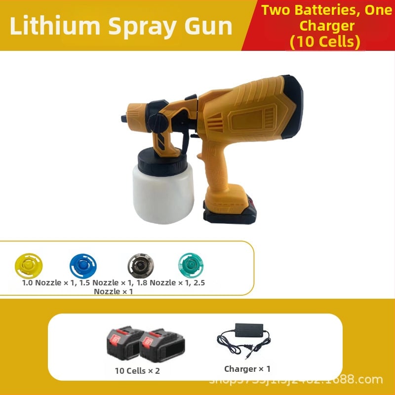 Ηλεκτρικό πιστόλι ψεκασμού με επαναφορτιζόμενη μπαταρία λιθίου, 21V, υψηλή ατμοποίηση για βαφές σε βάση νερού λατέξ