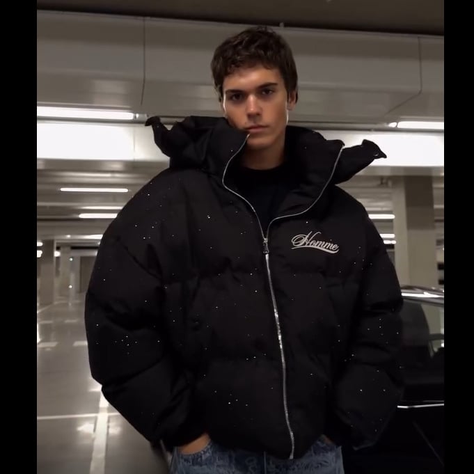 Jachetă unisex cu glugă în stil hip-hop street (cardigan; fermoar frontal; material exterior poliester; căptușeală din bumbac; croială lejeră)