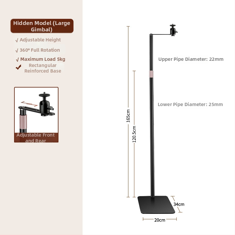 Suport de proiector metal retractabil — montaj ascuns lângă pat, pentru birou sau podea, fără găuri
