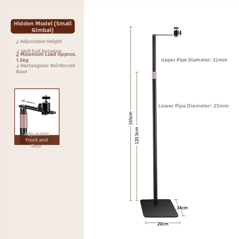 Suport de proiector metal retractabil — montaj ascuns lângă pat, pentru birou sau podea, fără găuri