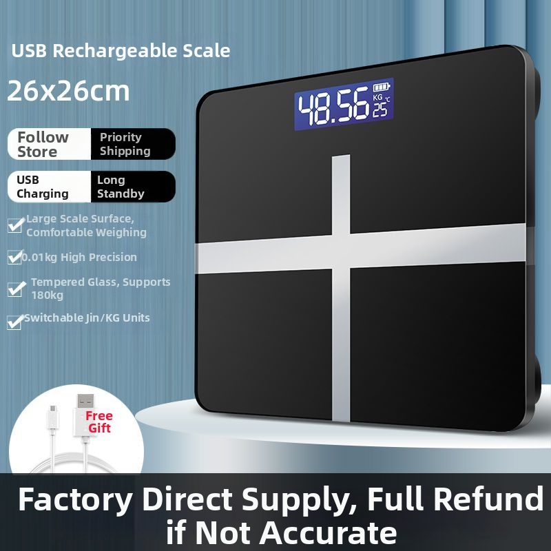 Зареждаема точна интелигентна скала за телесни мазнини за домашна употреба, подходяща за възрастни и деца.