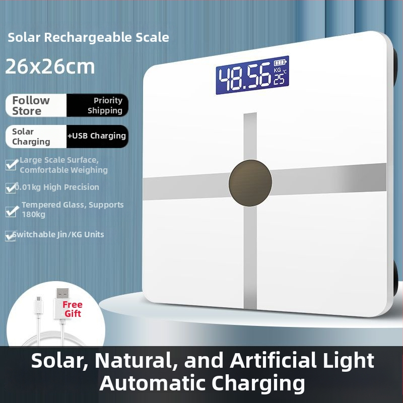 Зареждаема точна интелигентна скала за телесни мазнини за домашна употреба, подходяща за възрастни и деца.