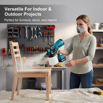 Spsvan ηλεκτρικό πιστόλι ψεκασμού, υψηλή ατμοποίηση για οικιακή απολύμανση και ψεκασμό λατέξ βαφής, επαναφορτιζόμενη μπαταρία λιθίου, 21V