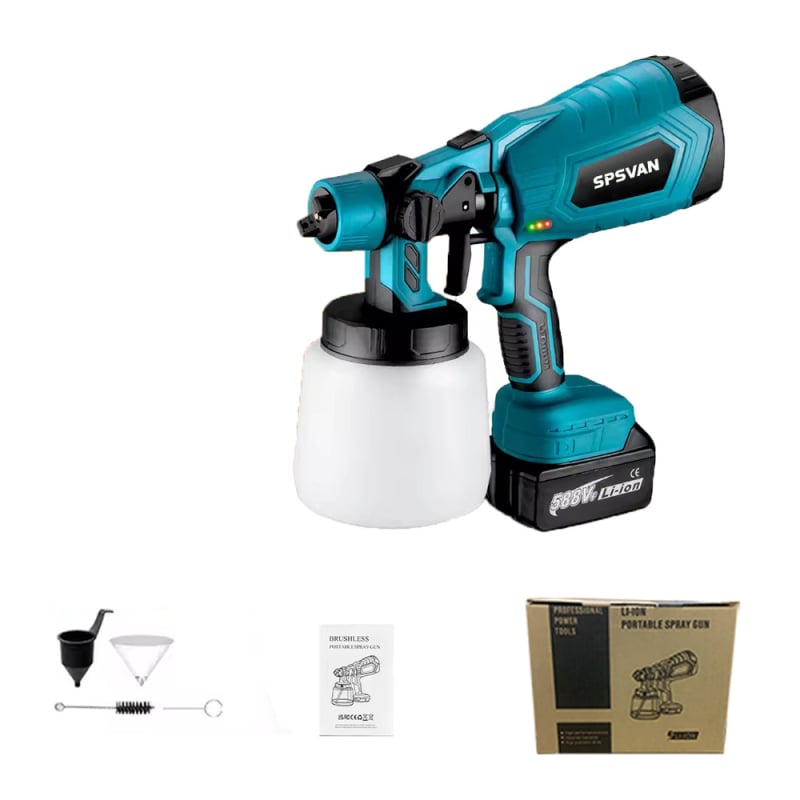 Spsvan ηλεκτρικό πιστόλι ψεκασμού, υψηλή ατμοποίηση για οικιακή απολύμανση και ψεκασμό λατέξ βαφής, επαναφορτιζόμενη μπαταρία λιθίου, 21V