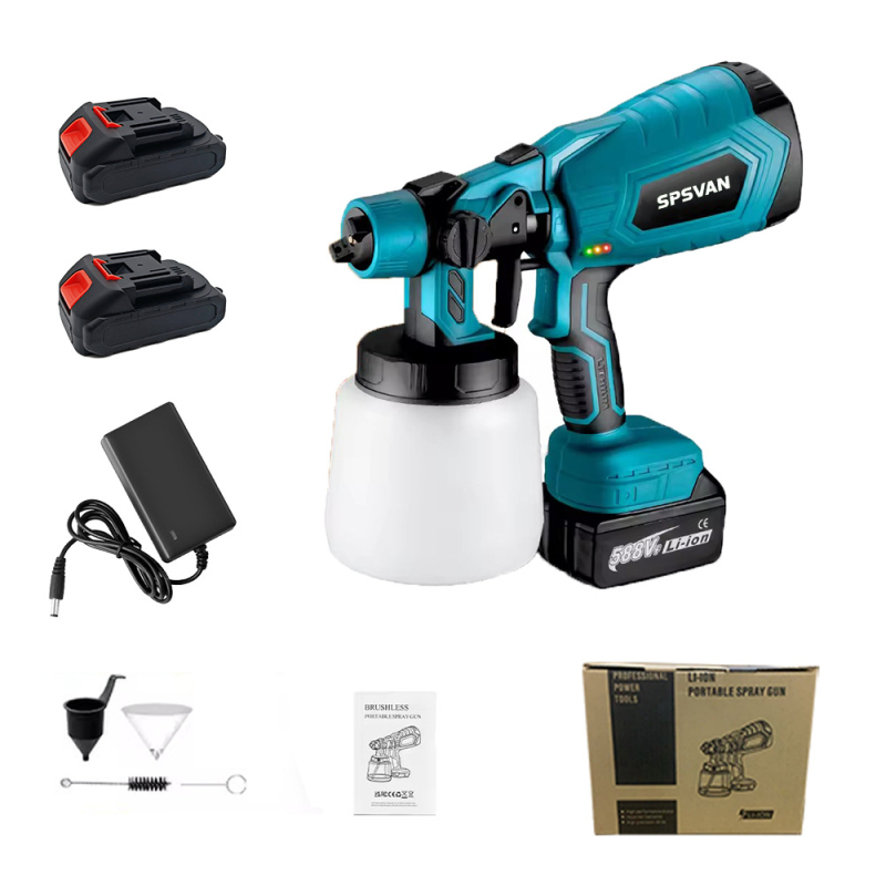 Spsvan ηλεκτρικό πιστόλι ψεκασμού, υψηλή ατμοποίηση για οικιακή απολύμανση και ψεκασμό λατέξ βαφής, επαναφορτιζόμενη μπαταρία λιθίου, 21V