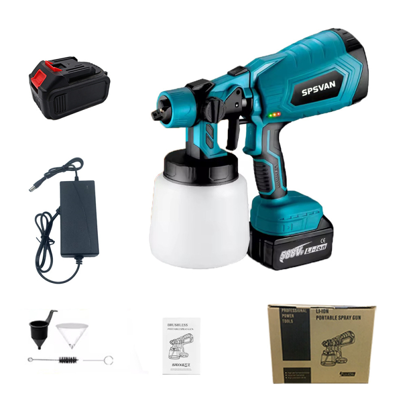 Spsvan ηλεκτρικό πιστόλι ψεκασμού, υψηλή ατμοποίηση για οικιακή απολύμανση και ψεκασμό λατέξ βαφής, επαναφορτιζόμενη μπαταρία λιθίου, 21V
