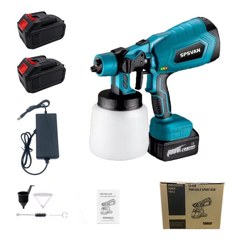 Spsvan ηλεκτρικό πιστόλι ψεκασμού, υψηλή ατμοποίηση για οικιακή απολύμανση και ψεκασμό λατέξ βαφής, επαναφορτιζόμενη μπαταρία λιθίου, 21V