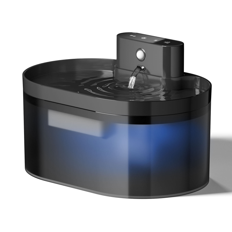 2.2L Фонтан за питейна вода за домашни любимци с инфрачервен сензор, дълготрайна батерия, автоматично въртене на потока, свалящ се дизайн, Type-C кабел за зареждане