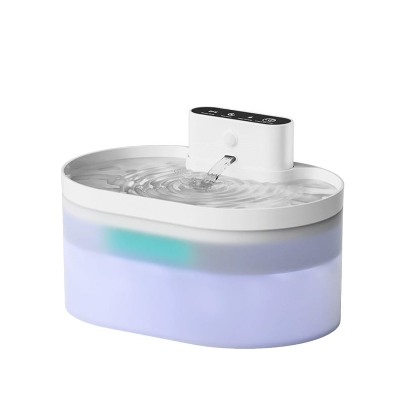 2.2L Фонтан за питейна вода за домашни любимци с инфрачервен сензор, дълготрайна батерия, автоматично въртене на потока, свалящ се дизайн, Type-C кабел за зареждане