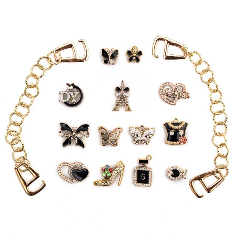 Set Catarame Pentru Încălțăminte cu Flori – Accesorii DIY detașabile pentru încălțăminte casual și papuci, Stil zilnic, vară-toamnă