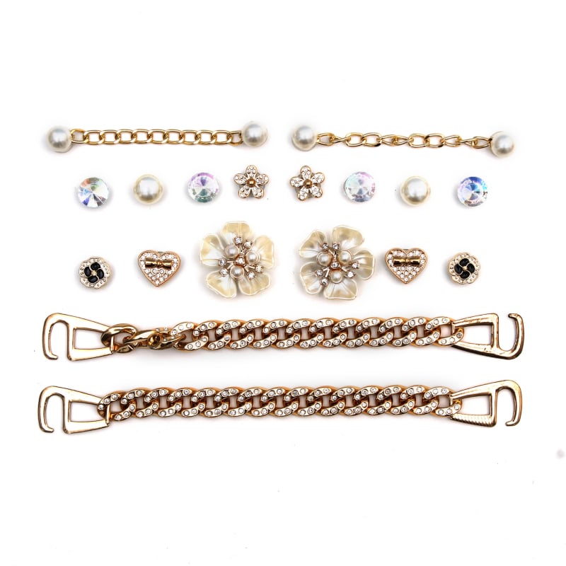 Set Catarame Pentru Încălțăminte cu Flori – Accesorii DIY detașabile pentru încălțăminte casual și papuci, Stil zilnic, vară-toamnă