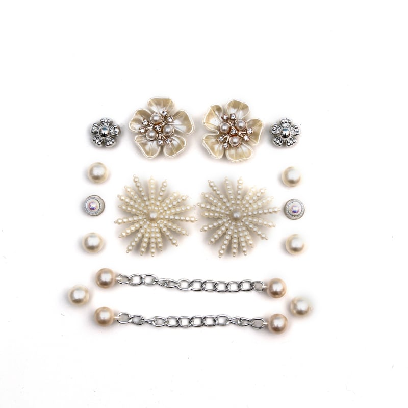 Set Catarame Pentru Încălțăminte cu Flori – Accesorii DIY detașabile pentru încălțăminte casual și papuci, Stil zilnic, vară-toamnă