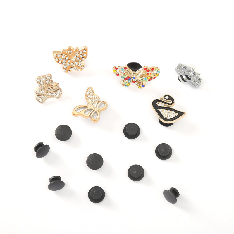 Charmuri metalice pentru Crocs - fluture, floare 3D insectă, accesorii detașabile, stil cataramă Crocs