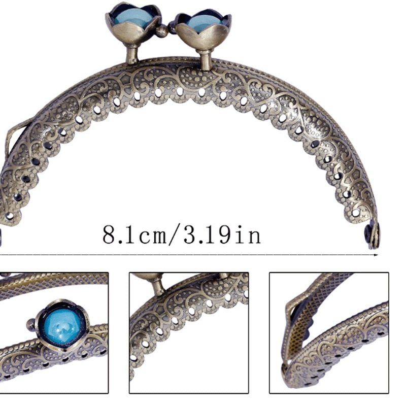 Hardver za torbe: glava lotosa, polukružna utisnuta okvira zatvarača, ručna izrada, željezo, brend Yl