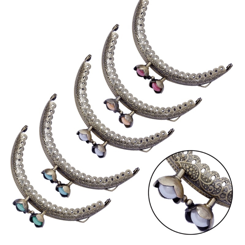 Hardver za torbe: glava lotosa, polukružna utisnuta okvira zatvarača, ručna izrada, željezo, brend Yl