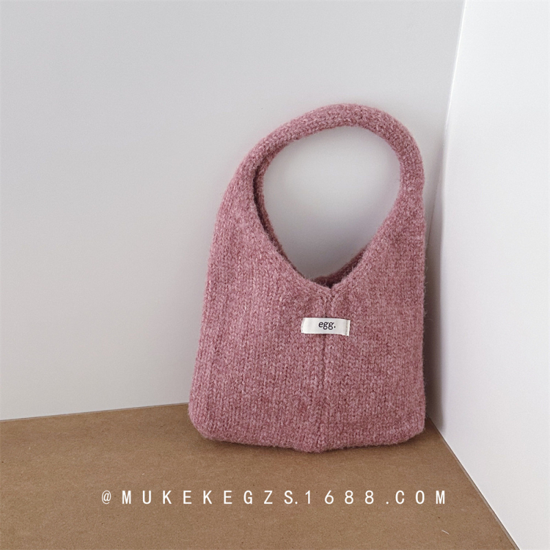 Dječja pletena torba, materijal pletenina, lagana, jednobojni uzorak, dječji i slatki stil